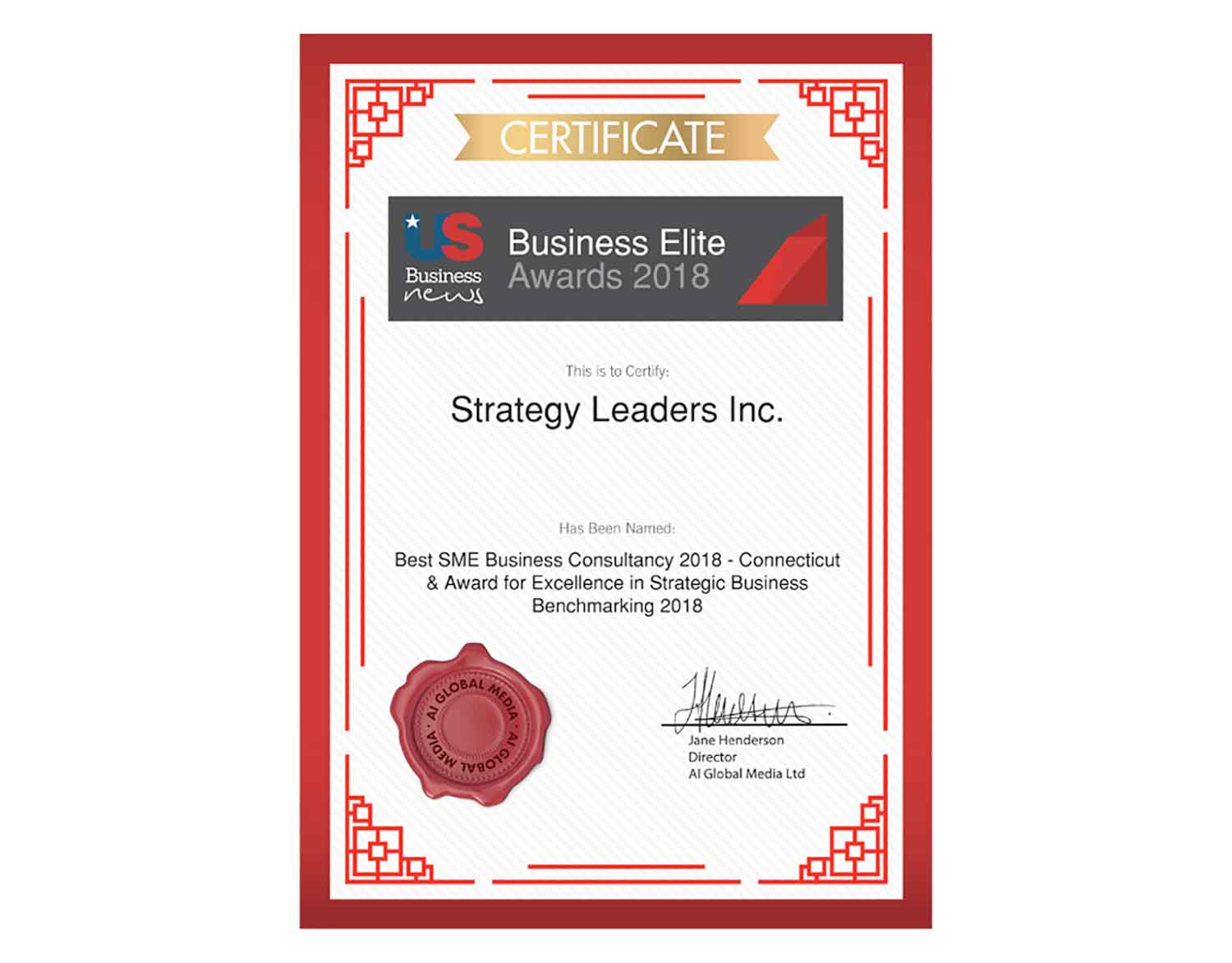 Strategy Leaders 2018 SME Business Consultancy Award